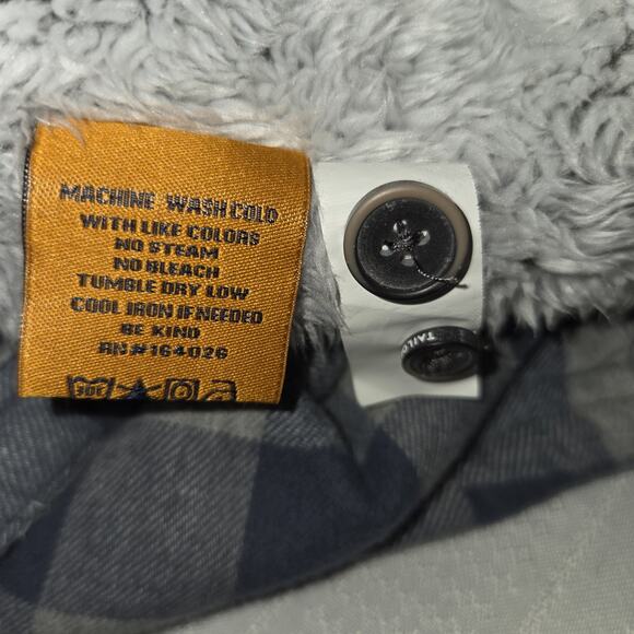 Tailor Vintage Blue Shirt Mens Sz L Shacket Sherpa Checkered Outdoor Lined - Picture 7 of 16